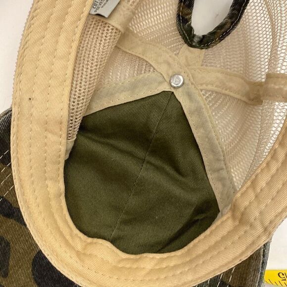 C.C. Women’s Camo Mesh Green & Cream Trucker Ponytail Cap Hat - Picture 6 of 8